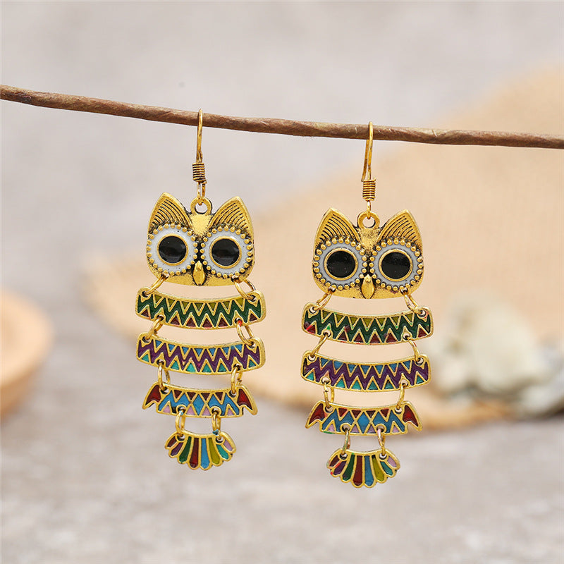 Wholesale Painted Tassels Alloy Earrings